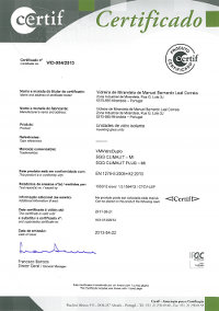 Certificado de Produto Unidade de Vidro Isolante